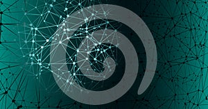 Artificial neural network illustration idea, triangles shape lines background concept