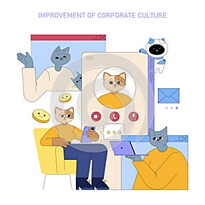 AI For Managers. Flat Vector photo