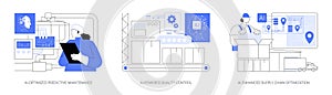 AI in Manufacturing abstract concept vector illustrations.