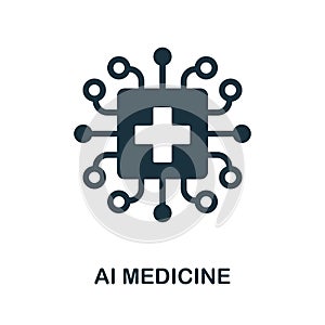 Ai Medicine icon. Simple element from healthcare innovations collection. Creative Ai Medicine icon for web design