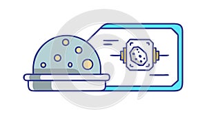 AI Microchip, Advanced Processor for Artificial Intelligence. vector design Generative AI