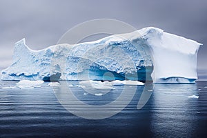 Ai midjourney illustration of antarctic icebergs and ice floes