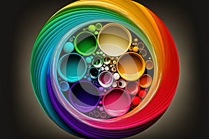 Ai generated illustration of a color circle in rainbow colors