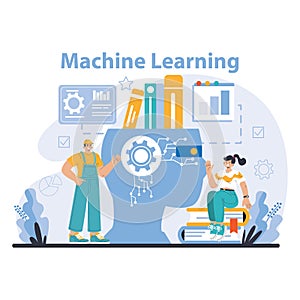 Ai model concept. Flat vector illustration.