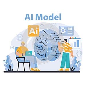 Ai model concept. Flat vector illustration.