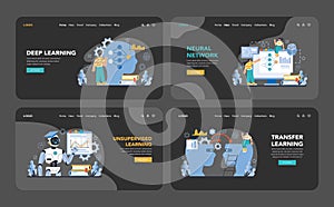 Ai model set. Flat vector illustration.