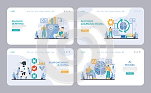 Ai model set. Flat vector illustration.