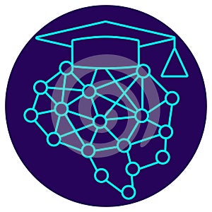 AI Model Training icon. Vector thin line illustration