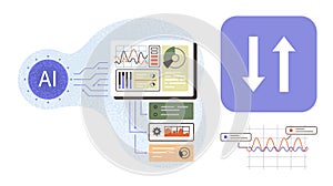 Artificial Intelligence Processing Data Visualization with Charts and Analytical Tools