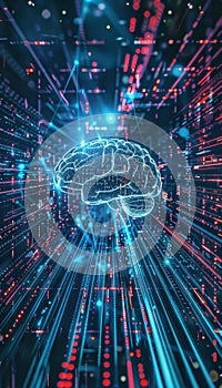 AI Neural Analysis: Digital Patterns and Binary Code Brain Representation