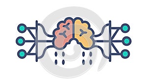 AI Neural Network Brain: Machine Learning Cognitive Tech, vector design Generative AI