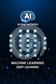 AI neural network and deep learning concept