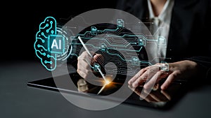 AI neural network processing data through machine learning pipeline. Corpus