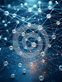 AI Neural Network Visualization Data Connection and Machine Learning Web