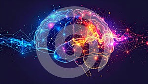 AI Neural Network Visualization of a Digital Brain