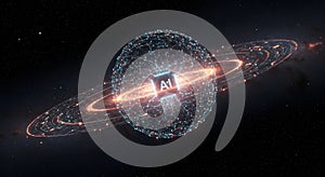 AI Neural Network Visualization in Space