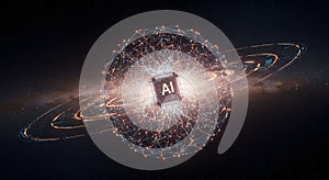 AI Neural Network Visualization in Space