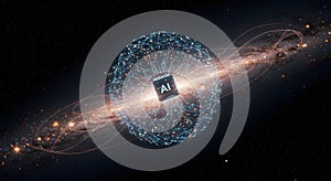AI Neural Network Visualization in Space