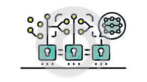 AI neural processing: machine learning and digital intelligence network, vector design Generative AI