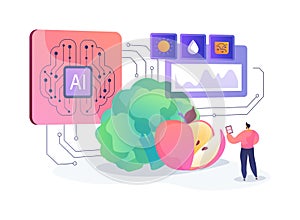 AI-Optimized Crop Yield Prediction abstract concept vector illustration.