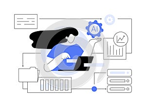 AI-Optimized Data Management Solutions abstract concept vector illustration.
