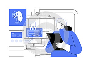 AI-Optimized Predictive Maintenance abstract concept vector illustration.