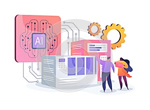 AI-Optimized Predictive Maintenance abstract concept vector illustration.