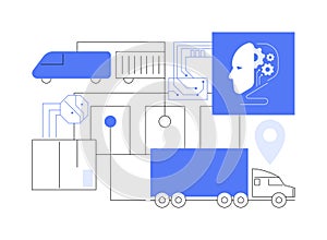 AI-Optimized Supply Chain Management abstract concept vector illustration.