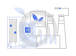 AI-Optimized Sustainability abstract concept vector illustration.