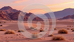ai perceived desert breeze rendered in soft sandy blush to sunlit coral transitions photo