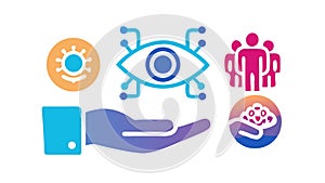 AI Perception and Data Visualization Vector, vector design Generative AI