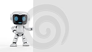 Ai personal assistant robot with white empty space