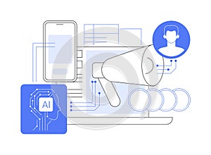 AI-Personalized PR Campaigns abstract concept vector illustration.