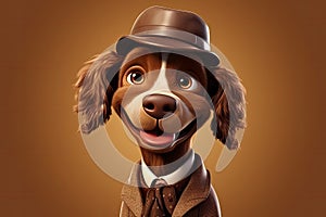 Petfluencers - The Dog\'s Great Aspiration: Aiming to Master the Craft of Detection, Inspired by Sherlock Holmes on Brown photo