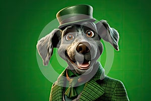 Petfluencers - The Dog\'s Great Aspiration: Aiming to Master the Craft of Detection, Inspired by Sherlock Holmes on Green photo