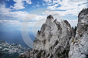 Ai-Petri mountain in Crimea with blue sky