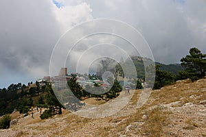 AI-Petri mountain in Crimea covered with clouds