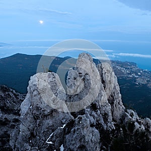 Ai-Petri mountain at night