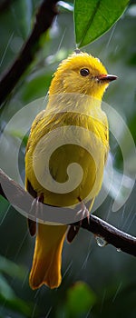 Ai photo Baya Weaver,Asian Golden Weaver,Wren Looking for pieces of grass, leaves, pieces of rice to weave to make a nest, a bird