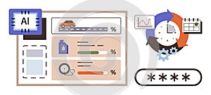 AI-Powered Automotive Dashboard Displaying Performance Metrics and Data