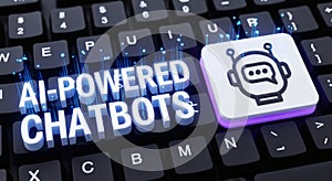 AI-Powered Chatbots and Artificial Intelligence Concept on Keyboard
