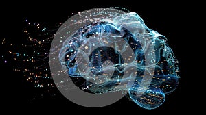 AI-Powered Cognitive Systems: Digital Brain with Data Streams and Binary Code for Tech Design