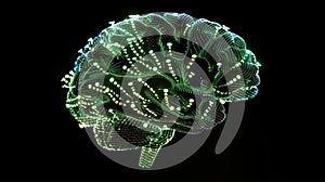 AI-Powered Cognitive Systems: Digital Brain with Data Streams and Binary Code for Tech Design