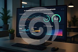 Ai powered customer service dashboard analytics display