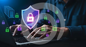 AI Powered Cybersecurity Protecting Data with Advanced Encryption Technology with Digital Security