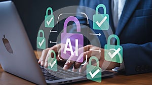 AI-powered cybersecurity with secure data protection and digital locks