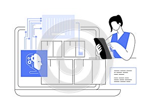 AI-Powered Inventory Management abstract concept vector illustration.