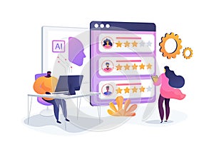 AI-Powered Predictive Customer Sentiment Analysis abstract concept vector illustration.