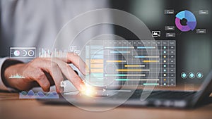 AI-powered project scheduling interface with interactive data visualization and performance tracking. Perfect for agile management