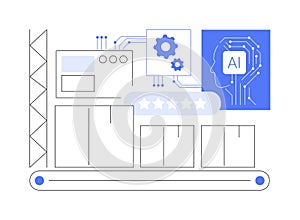 AI-Powered Quality Control abstract concept vector illustration.